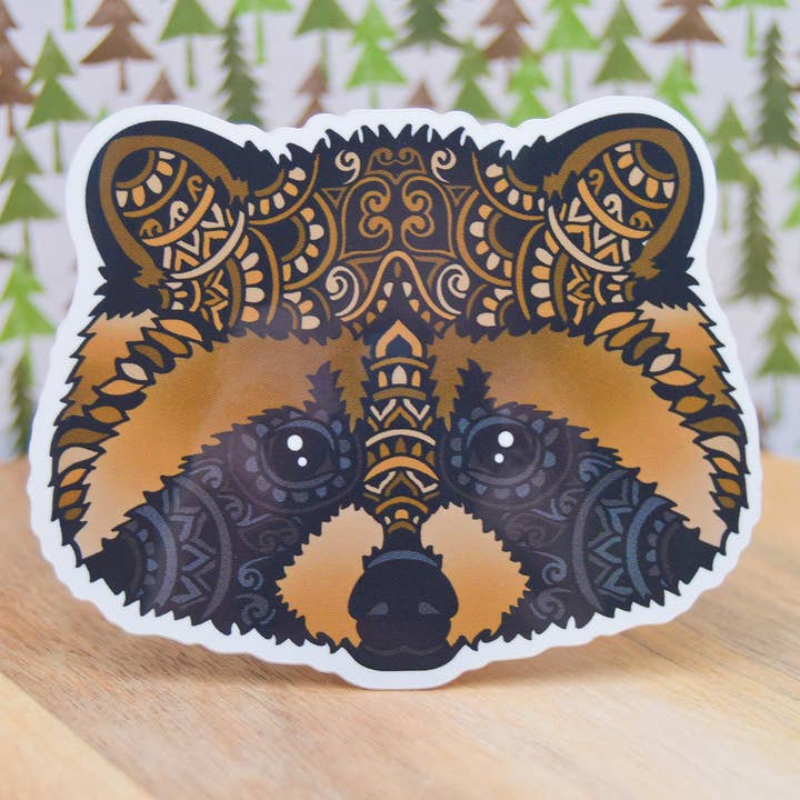 Raccoon Waterproof Sticker, Forest Animal Waterproof Sticker for wholesale by Crafted by Chris Co.