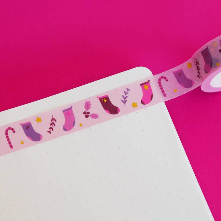 Julestrømper Guldfolie Washi Tape for engroshandel hos Nutmeg and Arlo