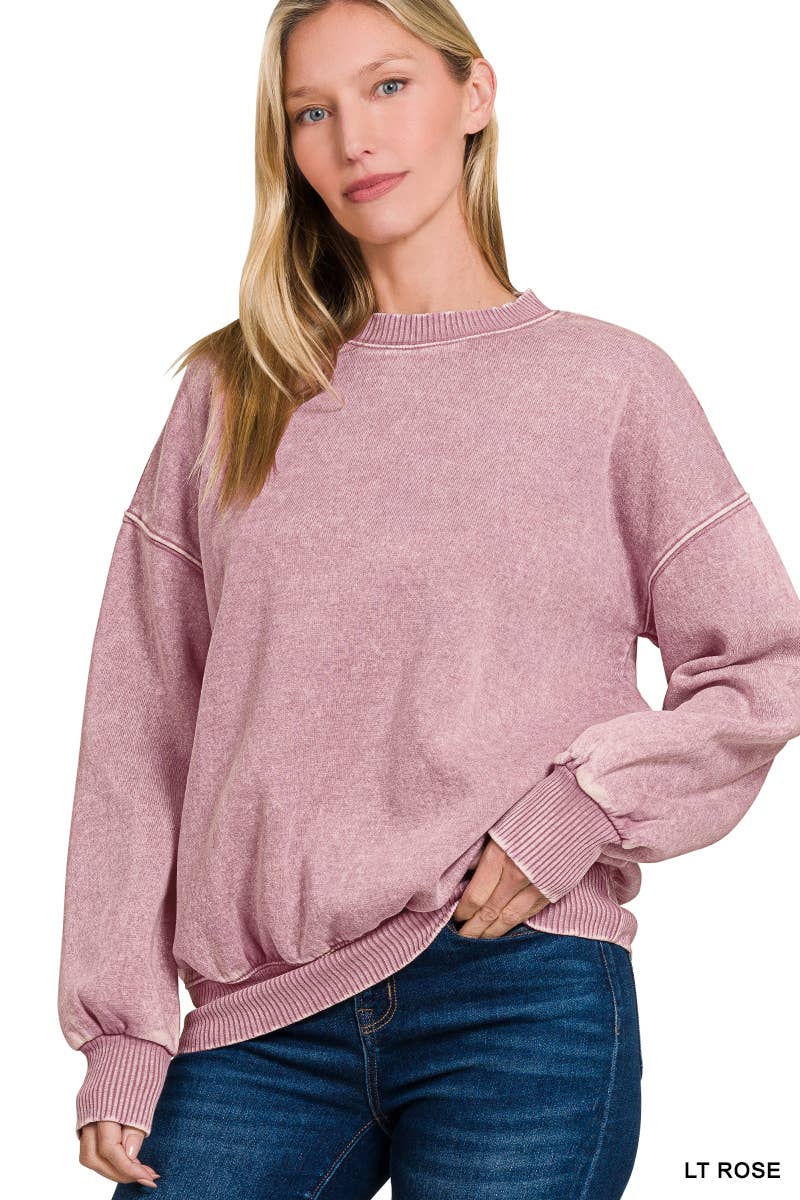 42POPS - Wholesale Sweatshirt - Women's - Acid Wash Fleece Oversized Pullover17