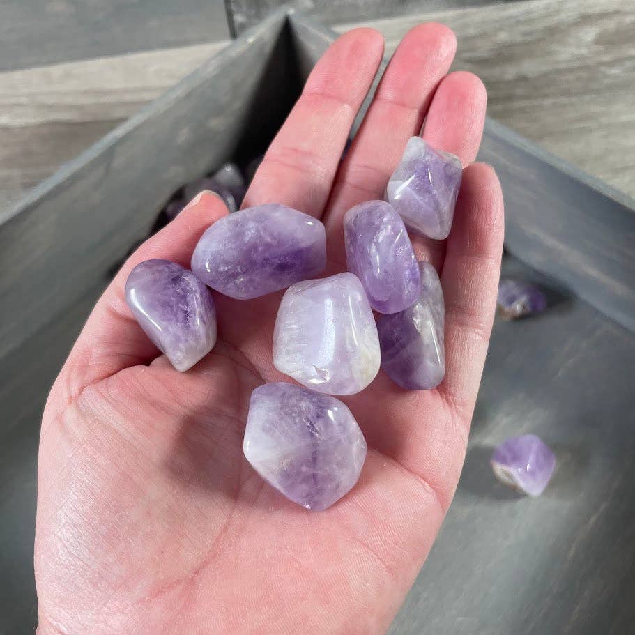 Keystone Crystals - Wholesale Spiritual Stone/Crystal - Bulk Amethyst Tumbled Stones – 1 lb Lot for Crystal Shops1
