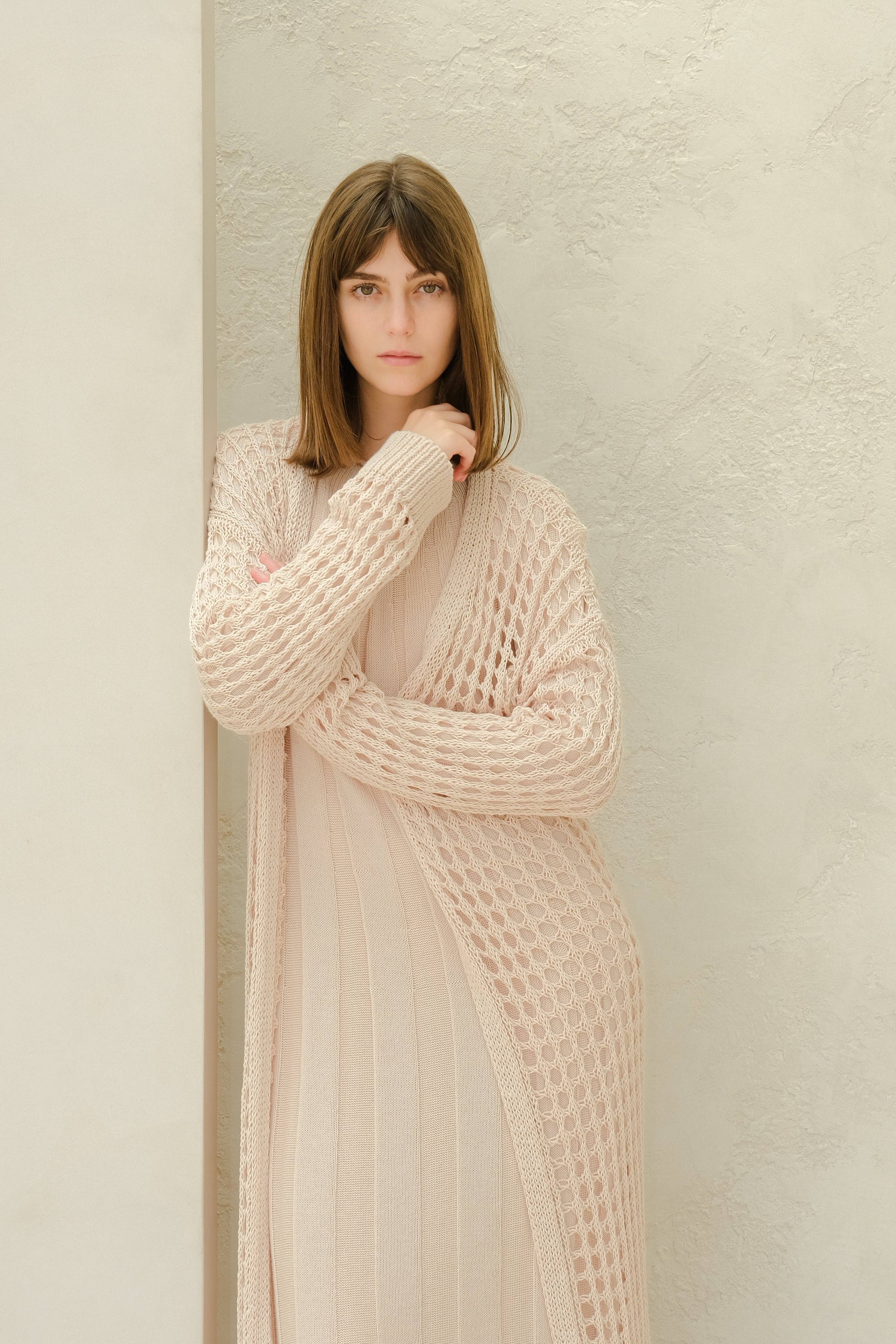 Lèmme – Engroshandel Cardigan - Dame – Fin bomulds hæklet maxi-cardigan37