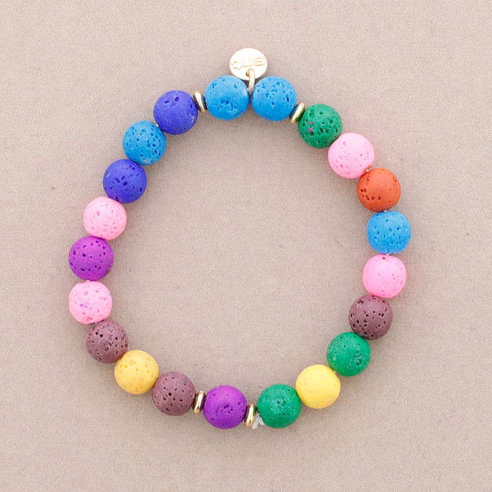 Sonata - Vente Bracelet de perles - Bracelet élastique avec boules d'imitation de pierres de lave9