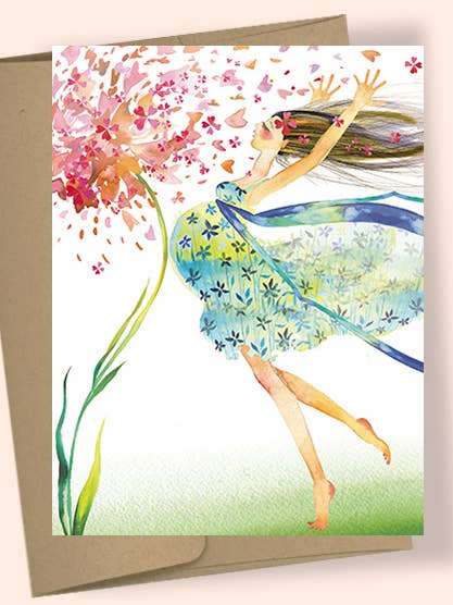 CARTE DE VOEUX AQUARELLE FLEUR PREGO pour la vente par Studio Masha D'yans