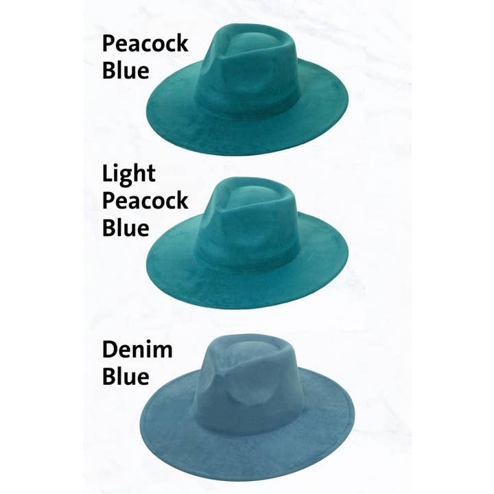 Suzie Q USA - Wholesale Fedora - Women's - Suede Large Eaves Teardrop Top Fedora Hat