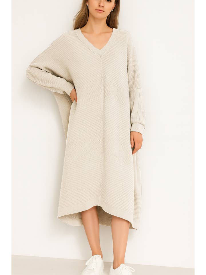 Lucy Sparks – wholesale Dress – Women's – PLUS SIZE SOFT KNIT RIBBED DRESS