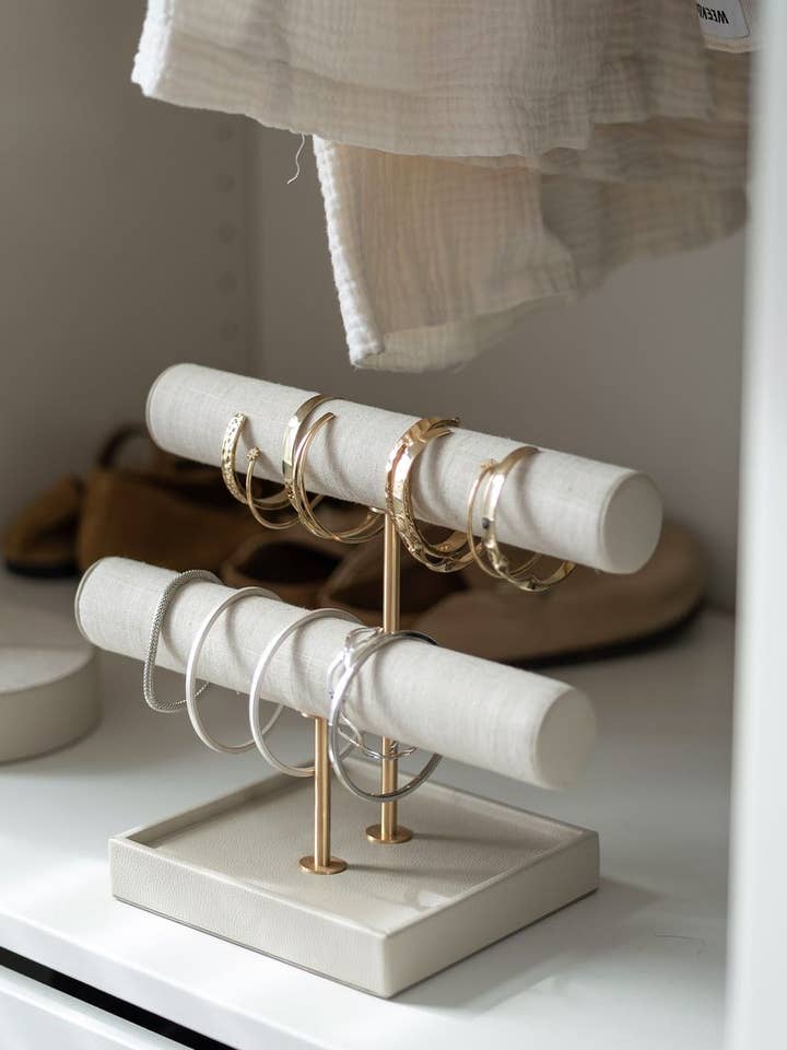 Oatmeal & Linen Bangle Display Stand for wholesale by Stackers