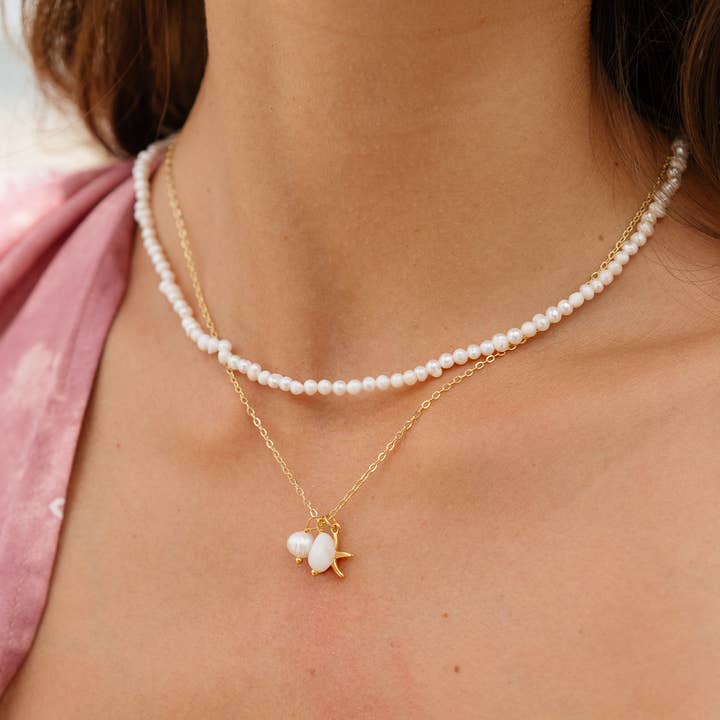 Lotus and Luna - Wholesale Beaded/Pearl Necklace - Luna Starfish Onshore Necklace