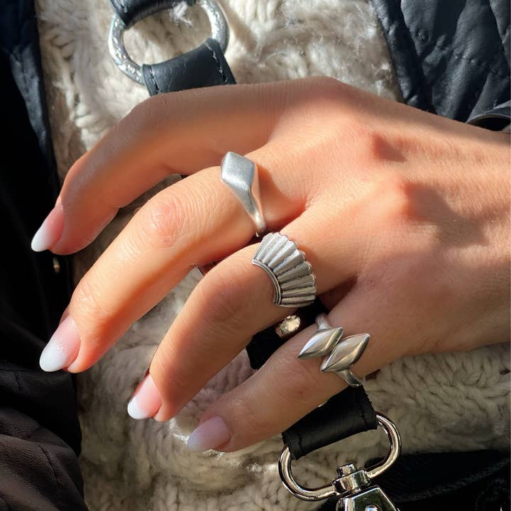 Christina Christi – wholesale Cocktail/Statement Ring – Boho Ringar Silver, Breda Ringar