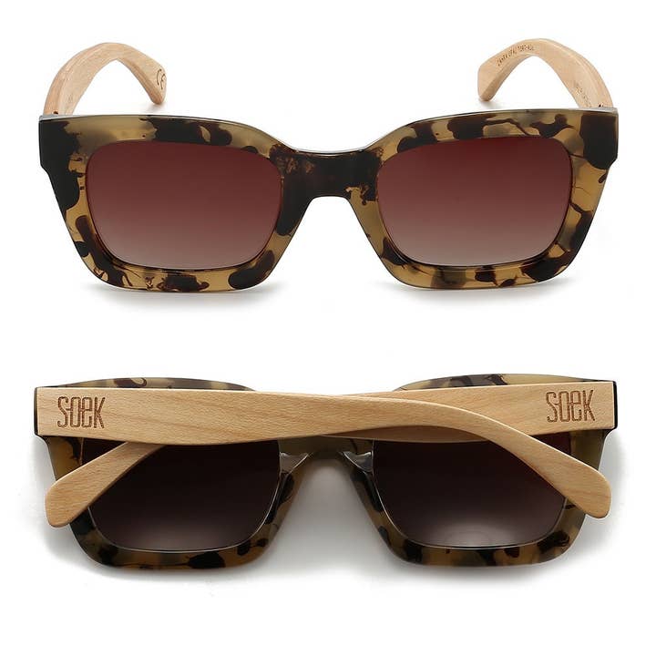 Zahra Opal Tort - Tortoise Sunglasses for wholesale by SOEK Sustainable Wooden Eyewear