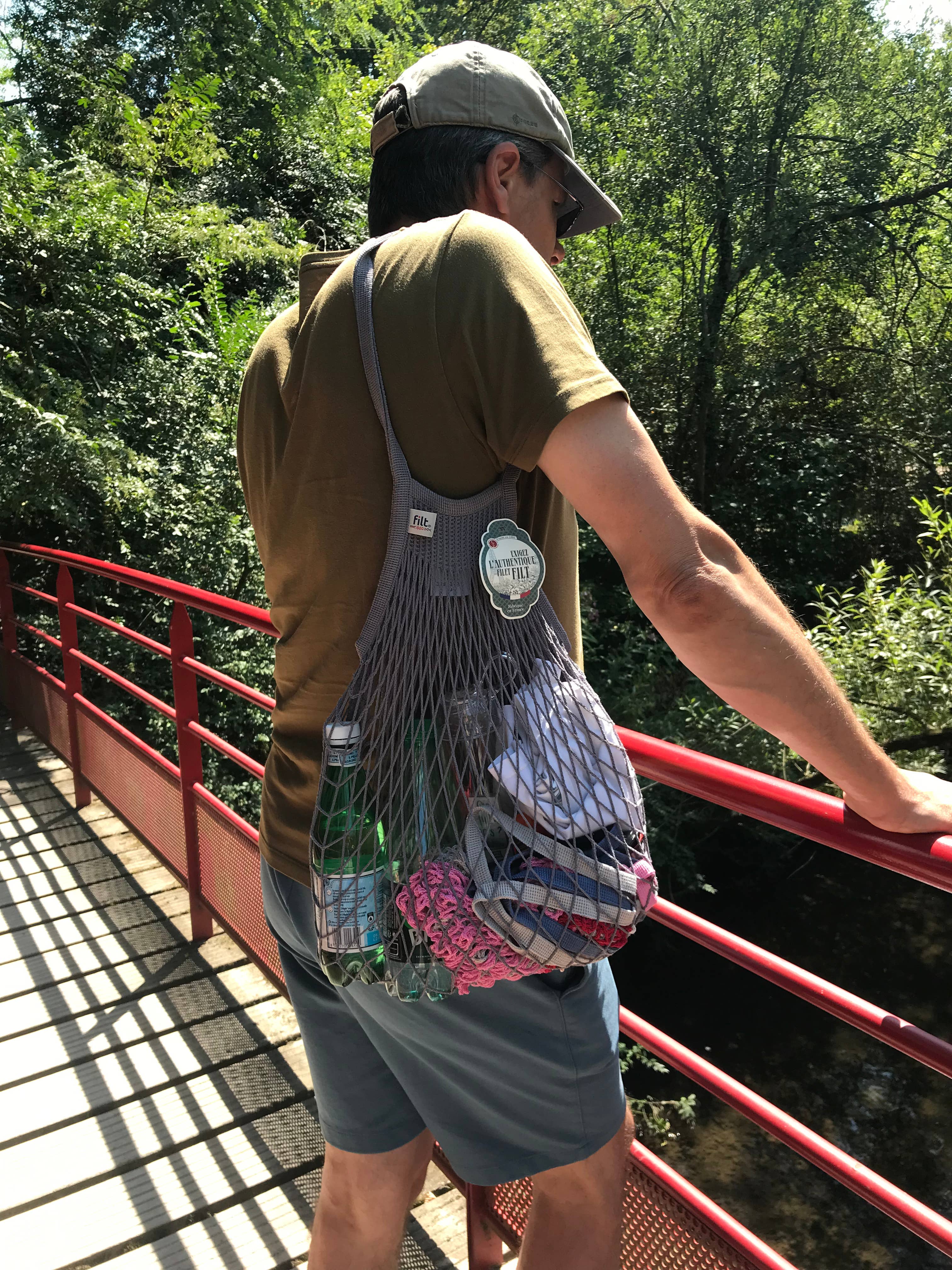 Filt1860 - Wholesale Grocery/Shopping Bag - Gris Lead Net shopping bag long handles2