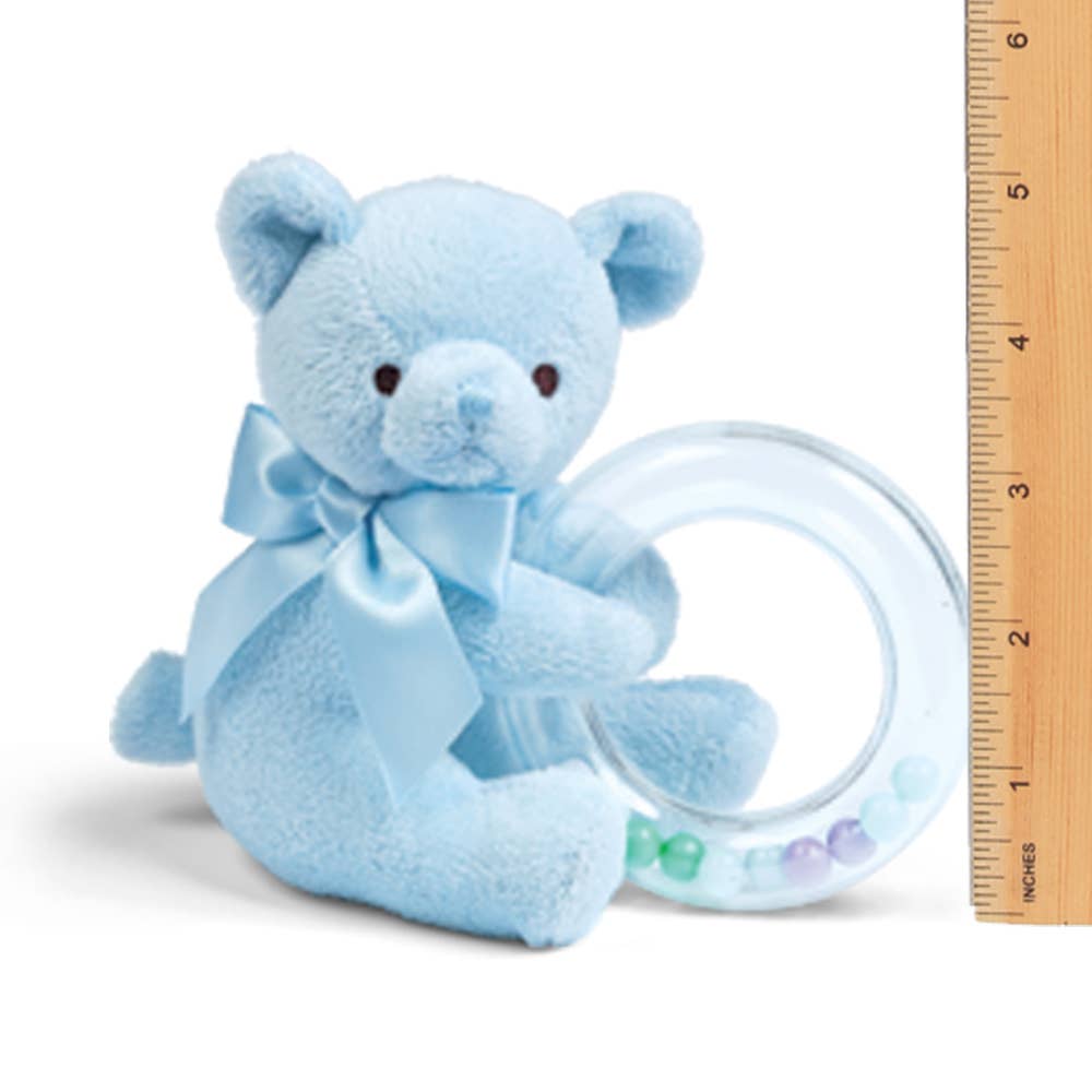 Bearington Collection - Wholesale Handheld Rattle - Baby - Polky Blue Teddy Shaker Rattle2