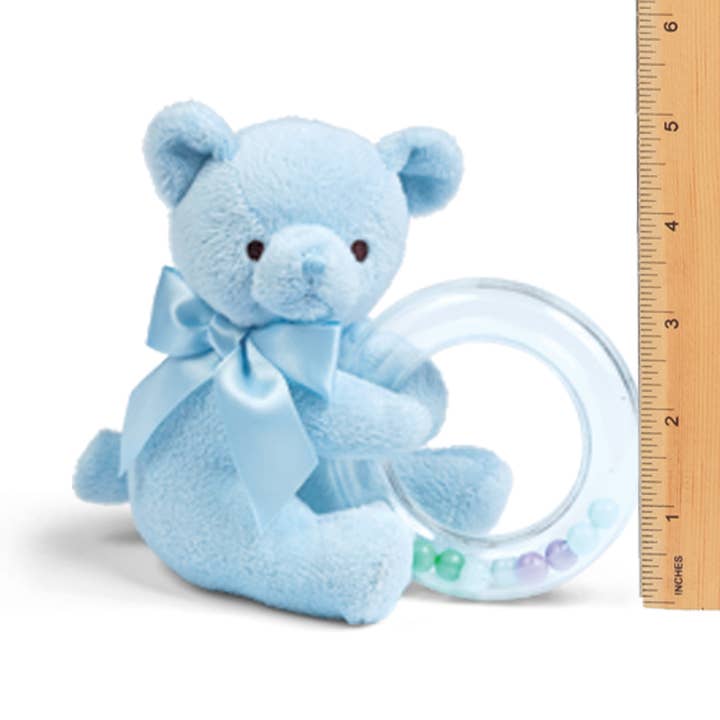 Bearington Collection - Wholesale Handheld Rattle - Baby - Polky Blue Teddy Shaker Rattle2