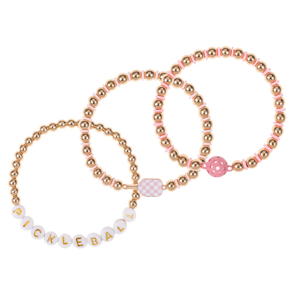 Sensibling Corp. - Wholesale Beaded Bracelet - 3PCS - Pickle Ball Message Enamel Pickleball Paddle Bracelet8