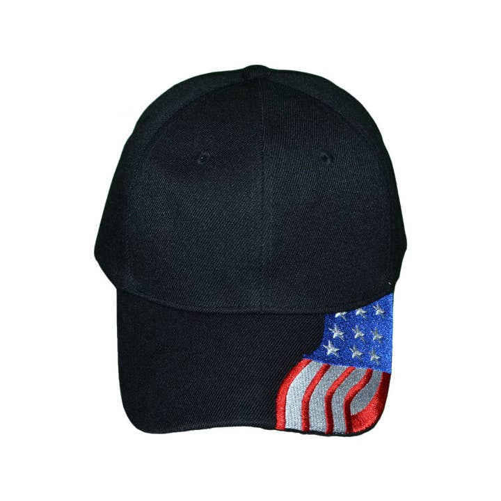 Buck Wholesale - Wholesale Baseball cap – Unisex - Patriotic Baseball Hats - USA Flag Embroidered on Bill BK5