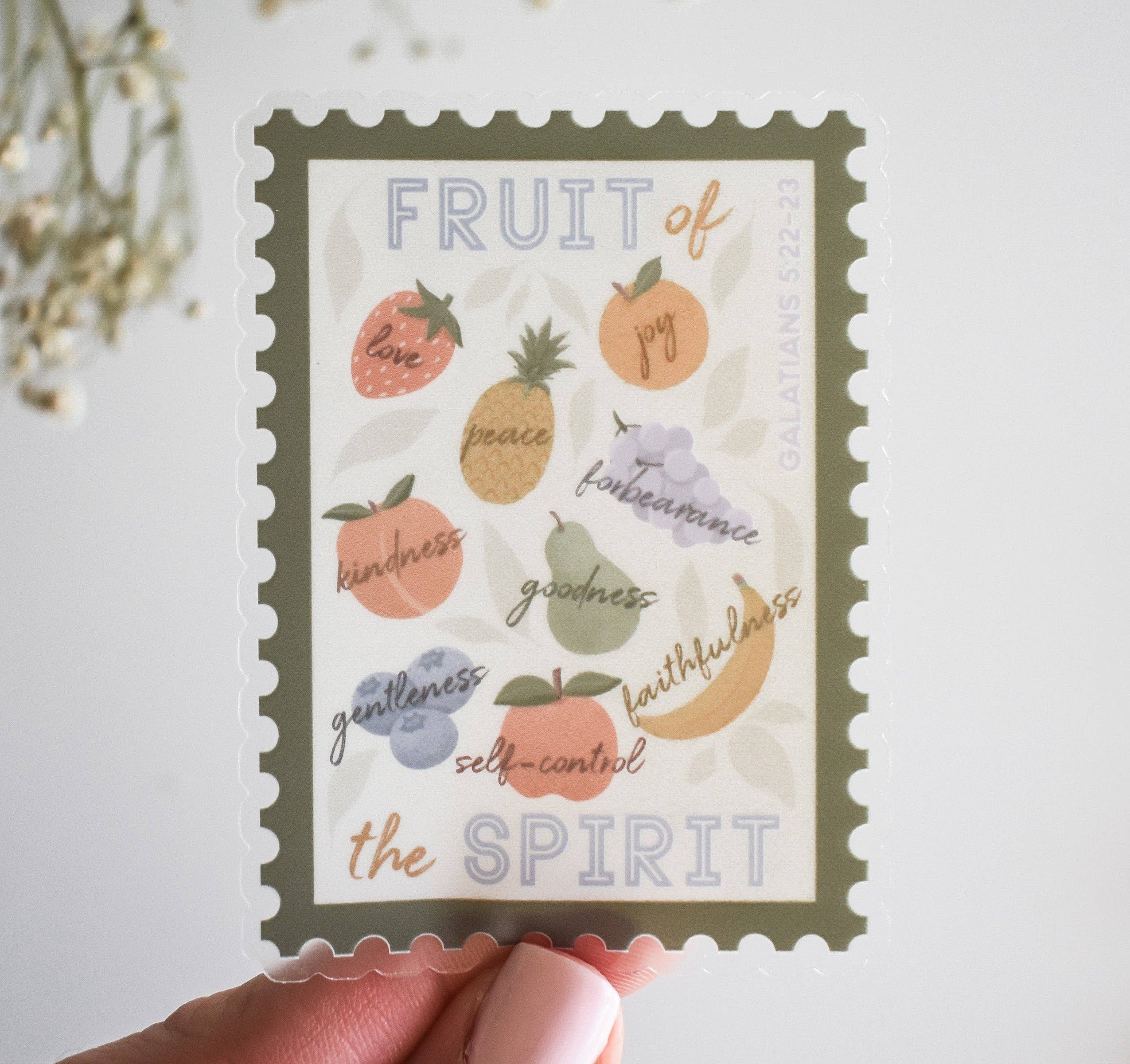 Wild Peonies Studio - Wholesale Sticker - Fruit of the Spirit, Galatians 5:22-23 Clear Vinyl Sticker0