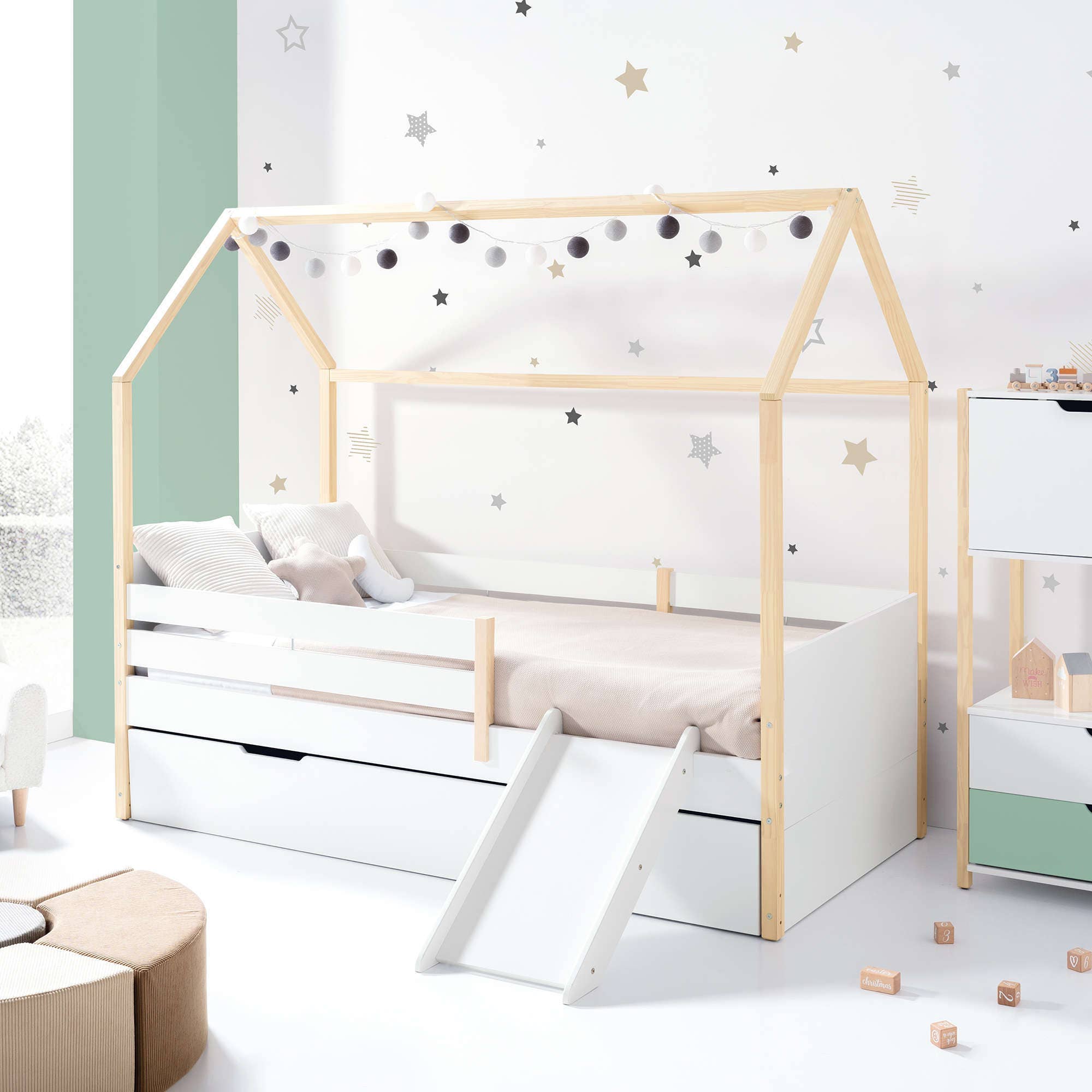 Alondra Baby - Wholesale Bed - Kids & Baby - Montessori bed 90x200 cm with drawer/trundle bed in wood · Sogni XL NB200010