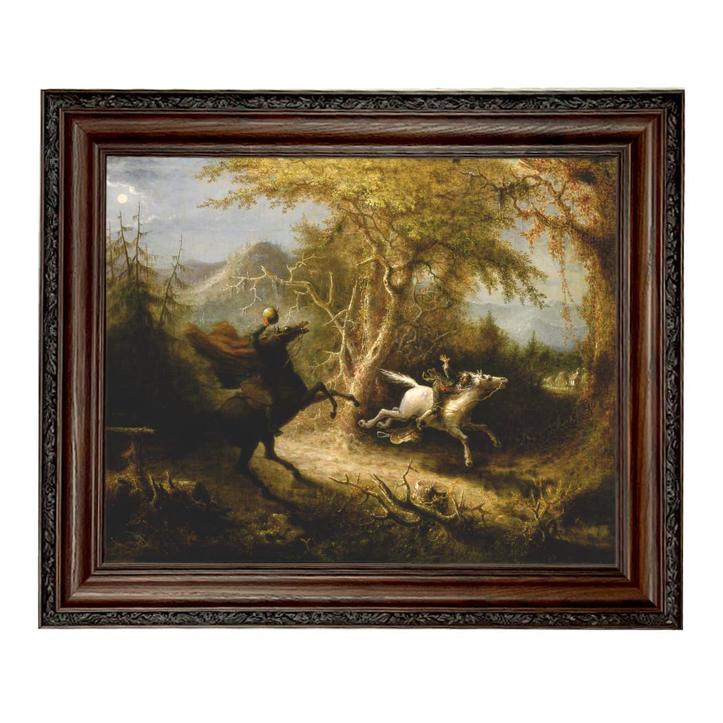Madison Bay Co. - Historical Home Decor Reproductions - Wholesale Schilderen/Tekenen - Schilderijafdruk van de Ruiter zonder Hoofd die Ichabod Crane Achtervolgt89