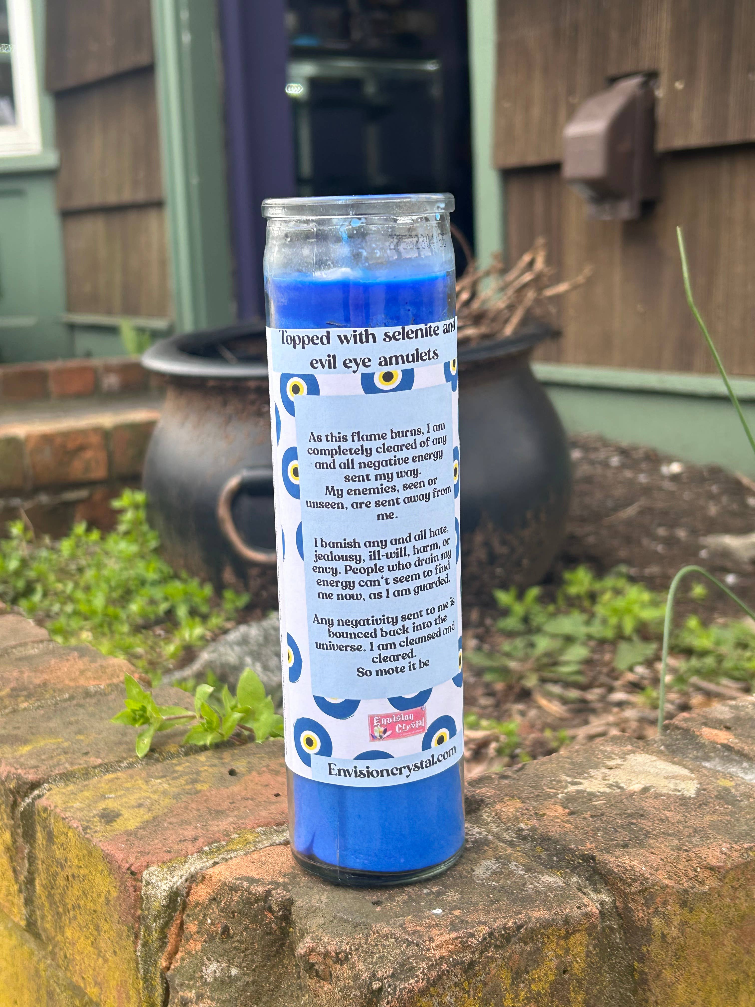 Envision Crystal - Wholesale Jar/Filled Candle - Evil Eye Protection 7-Day Candle - Scented and Blessed1