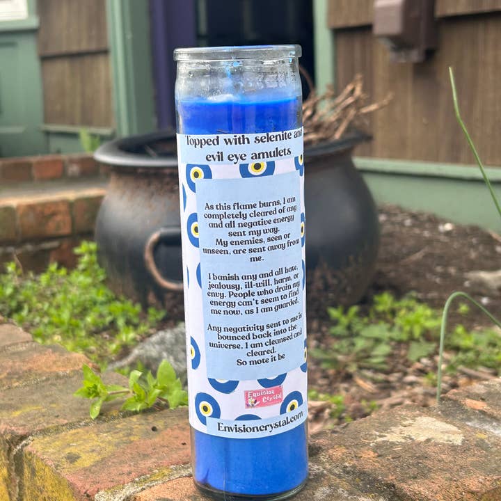 Envision Crystal - Wholesale Jar/Filled Candle - Evil Eye Protection 7-Day Candle - Scented and Blessed1