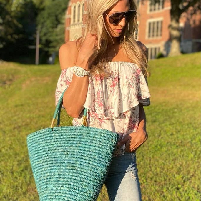 Chloe Alexis - Wholesale Tote Bag - Women's - The Cora - Teal Tote Bag
