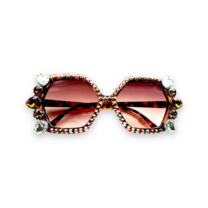 Glitter Biscuits - Wholesale Sunglasses - Women's - Glitz and Glamour Polygon Sunglasses
