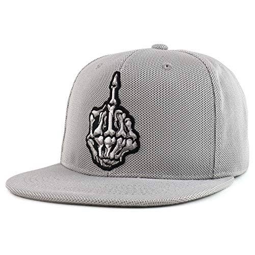 Trendy Apparel Shop – Boné - Unissexo por atacado – Boné Snapback Flatbill Bordado Esqueleto6