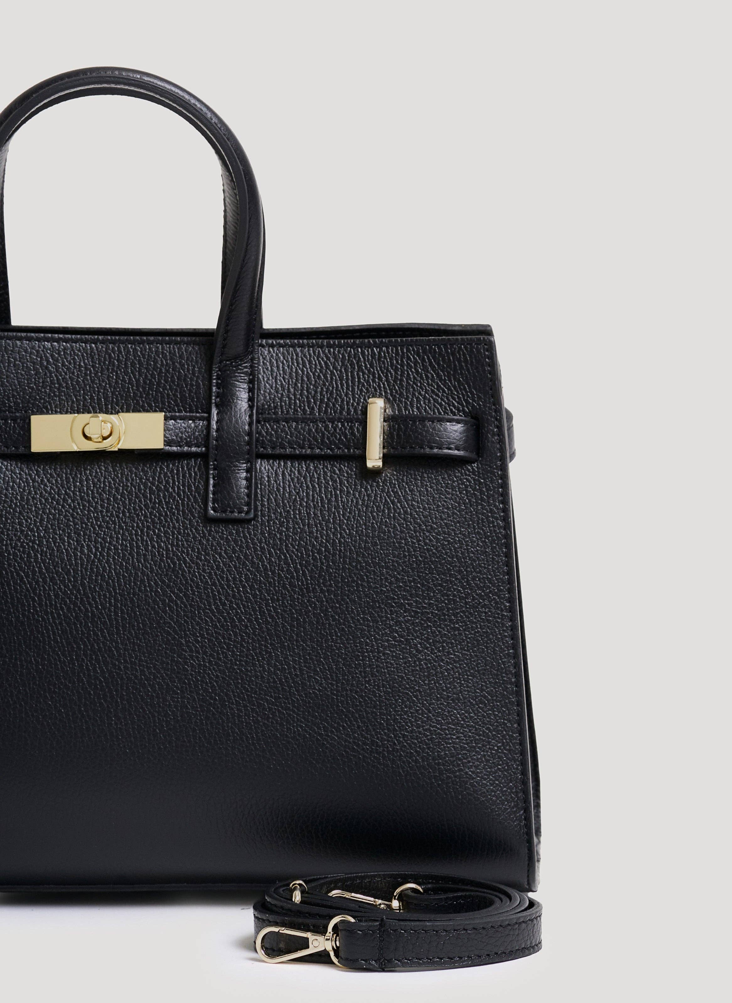 Voemièn - Wholesale Top Handle Bag - Women's - Sveva Bag in Black Togo Leather4