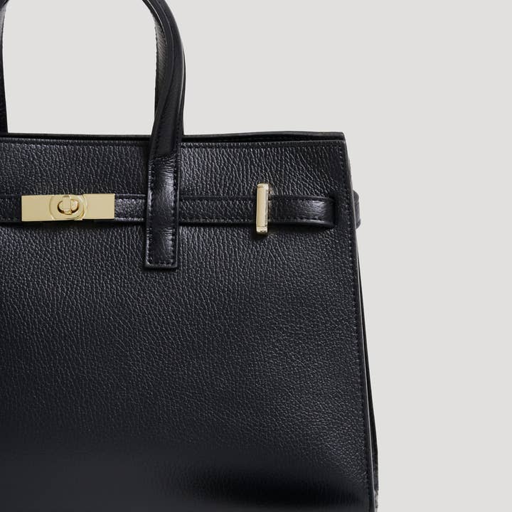 Voemièn - Wholesale Top Handle Bag - Women's - Sveva Bag in Black Togo Leather4