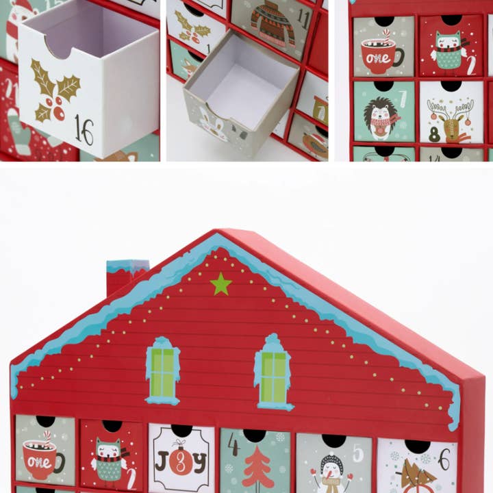 OrnamentallyYou – wholesale Advent calendar – Christmas Advent Calendar House, 24 Drawer Countdown3