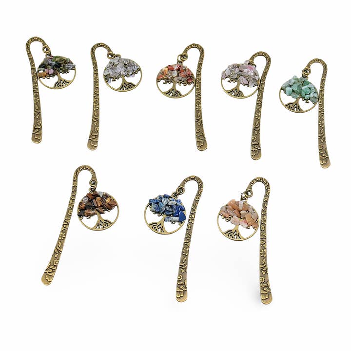 Lesezeichen - Baum des Lebens Edelstein - Antik Bronze für den Großhandel von Arômes & Évasions