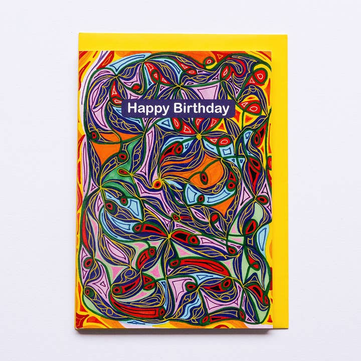 Abstract Smooth Swirls Purple Pink | Birthday Card for wholesale by Lilian G Limited