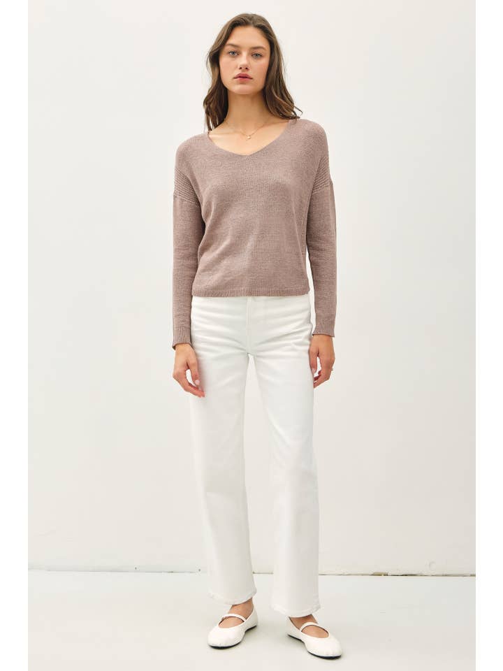 Be Cool - Wholesale Knit Sweater - Women's - BREEZY V-NECK CASUAL SWEATER