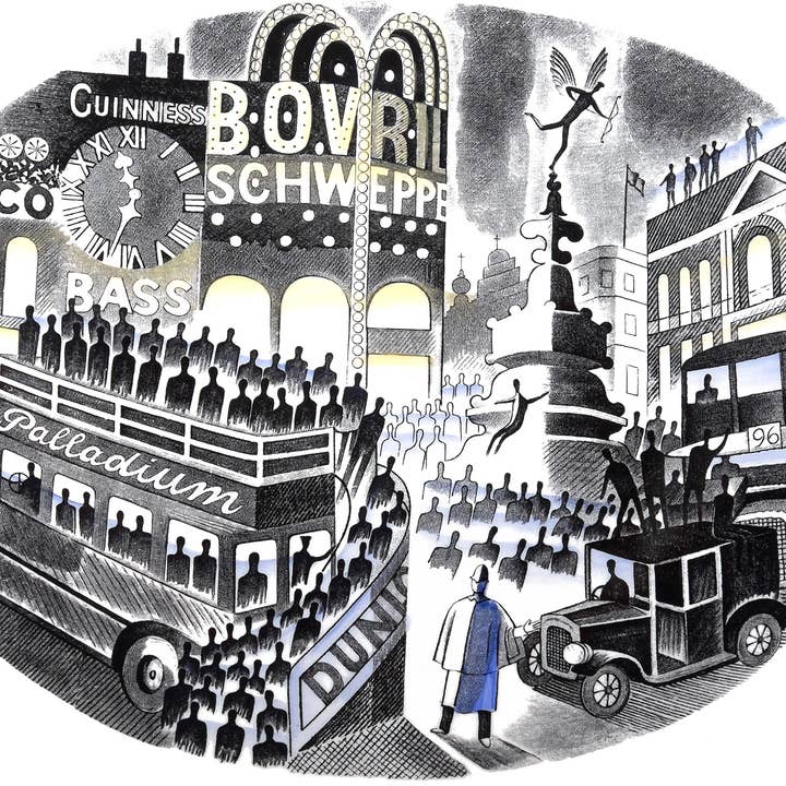 RAVILIOUS, ERIC - PICCADILLY CIRCUS LE SOIR DE LA COURSE DE BATEAUX pour la vente par Bookroom Art Press