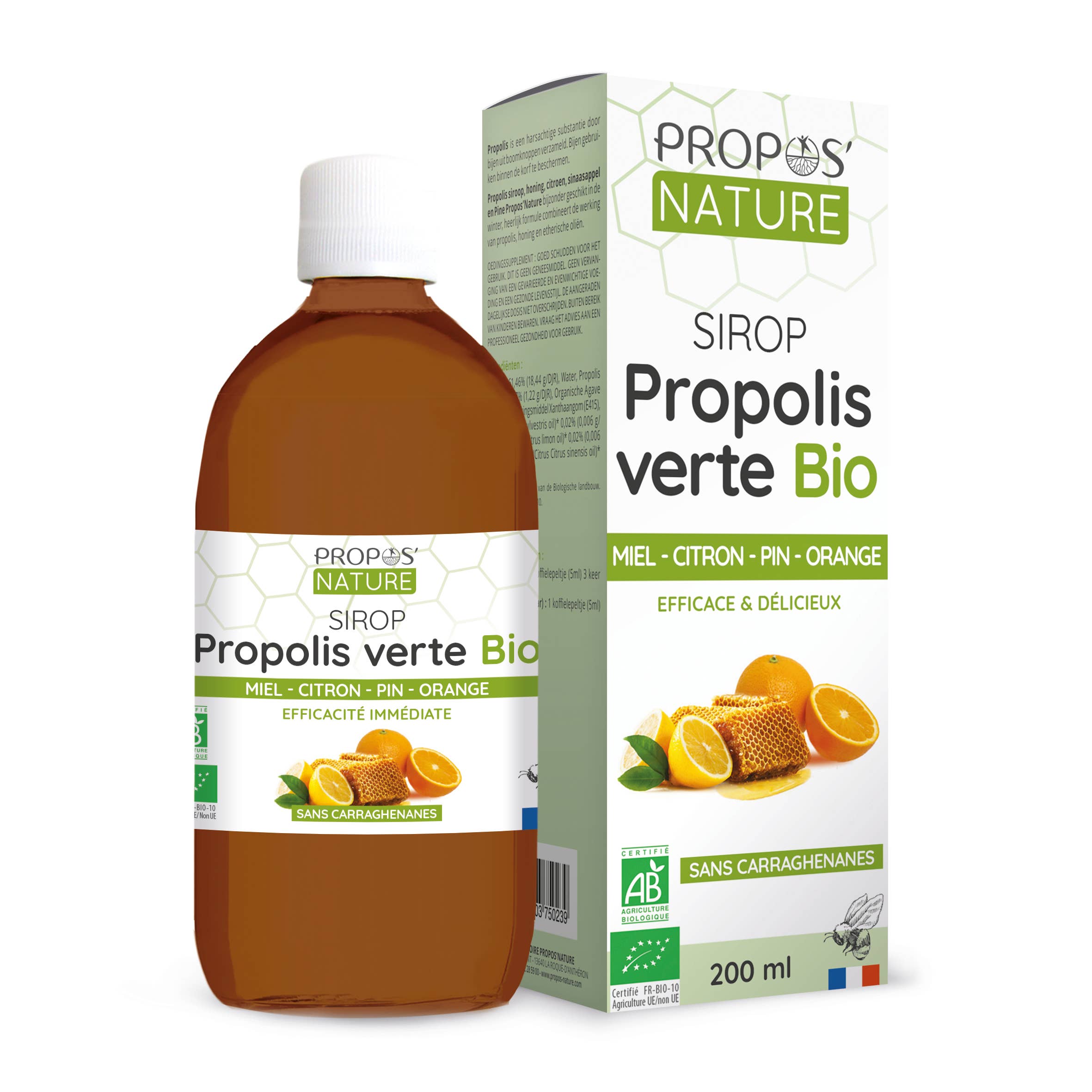 Propos'Nature – Suplemento/vitamina oral por atacado – Xarope de Própolis Verde Bio - Dor de Garganta - 200ml3