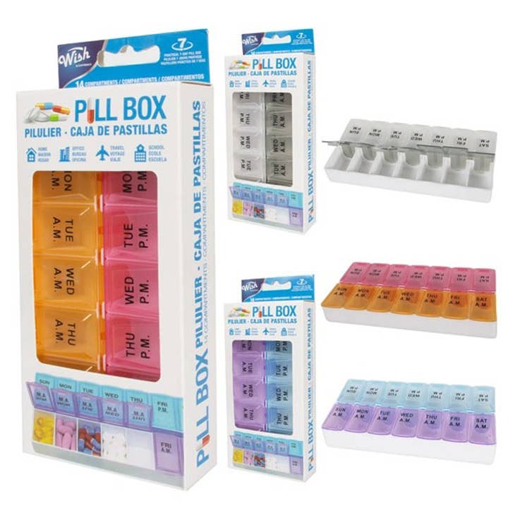 Deluxe Import Trading - Wholesale Pill Organizer - Wish Care 2 Weeks Pill Box