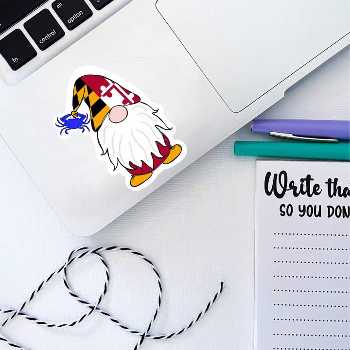 Jami Creates - Wholesale Sticker - Maryland Garden Gnome Sticker 3”
