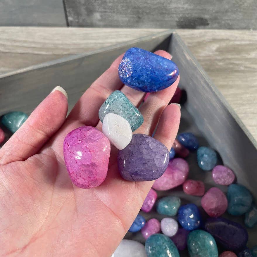 Keystone Crystals - Wholesale Spiritual Stone/Crystal - Assorted Color Crackle Quartz Tumbled Stones – 1 Kilo Bulk3
