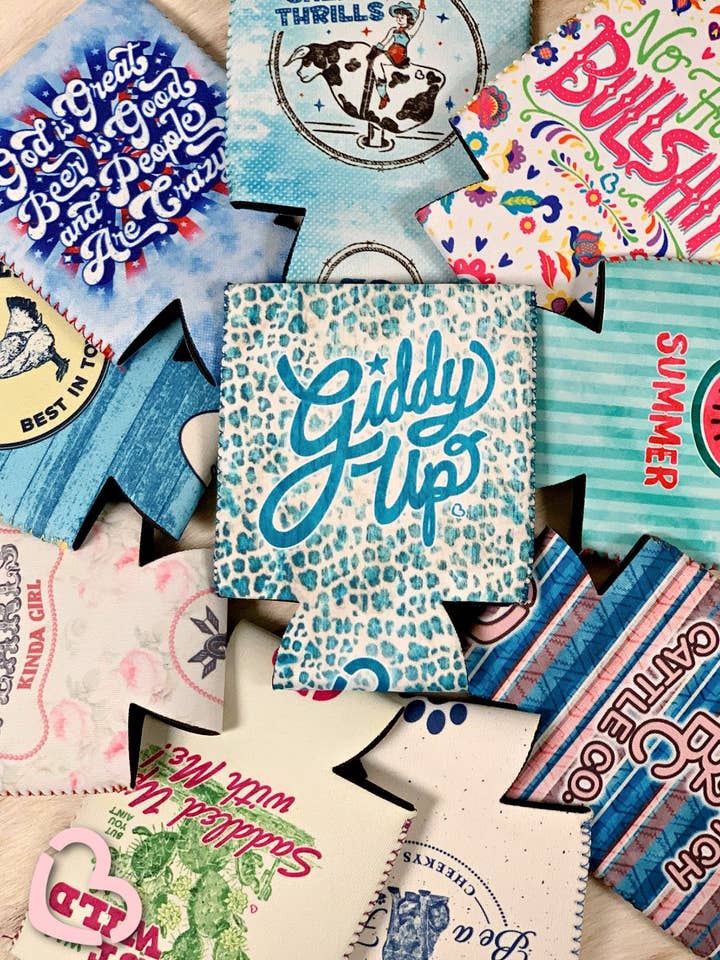 Giddy Up Can Cooler for wholesale by Cheekys Brand