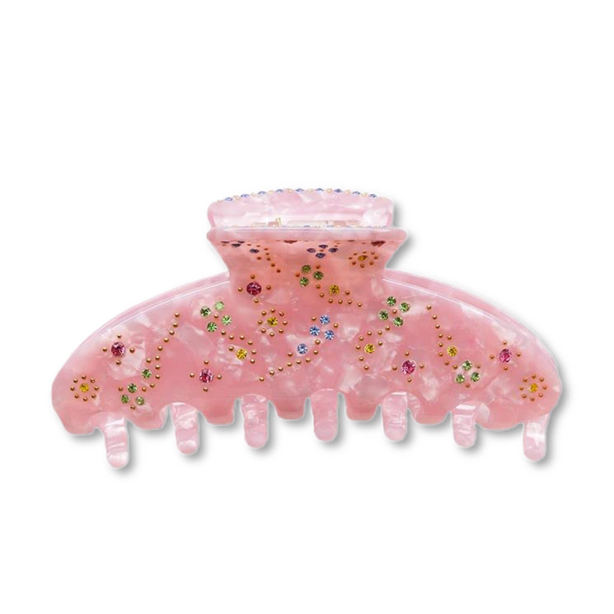 HoneyLux - Venta al por mayor Horquilla para el pelo - Mujer - Garra Glam de acetato respetuosa con el medio ambiente - Girly Pink1