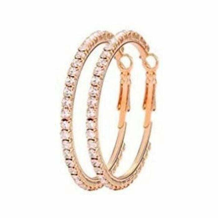 Diacly - Wholesale Hoop Earrings - 45mm Basic Sparkle Rhinestone Hoop Earrings1