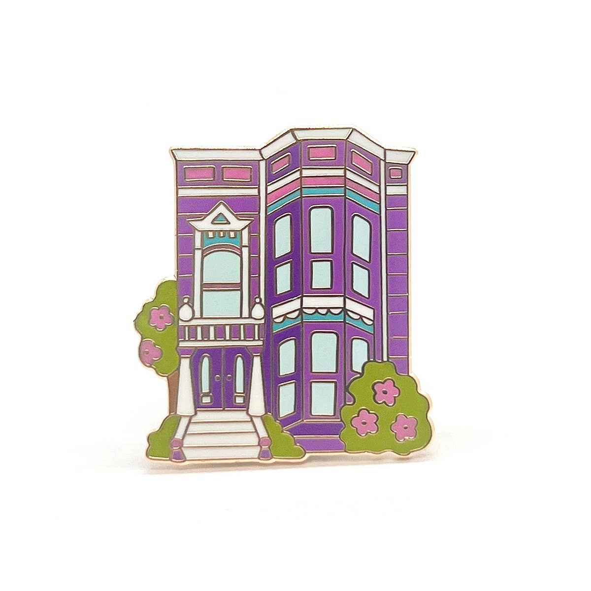 Brenna Daugherty Illustration - Wholesale Lapel Pin/Button - San Francisco Purple House Enamel Pin0