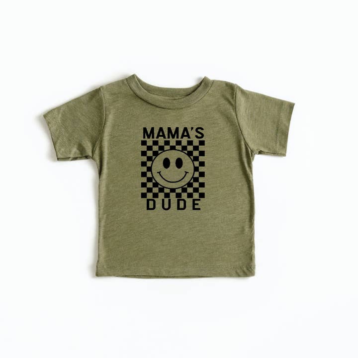 SBG Co. - Vendita all'ingrosso Maglietta serigrafata - Bambini - Magliette a quadretti Mama's Dude1