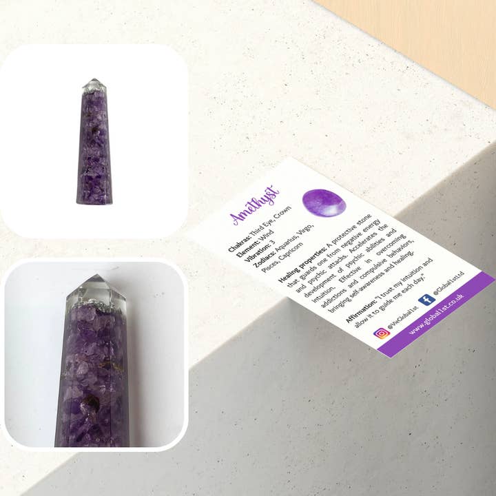 VIE - Wholesale Spiritual Stone/Crystal - Orgonite Obelisk Tower, 10-12cm