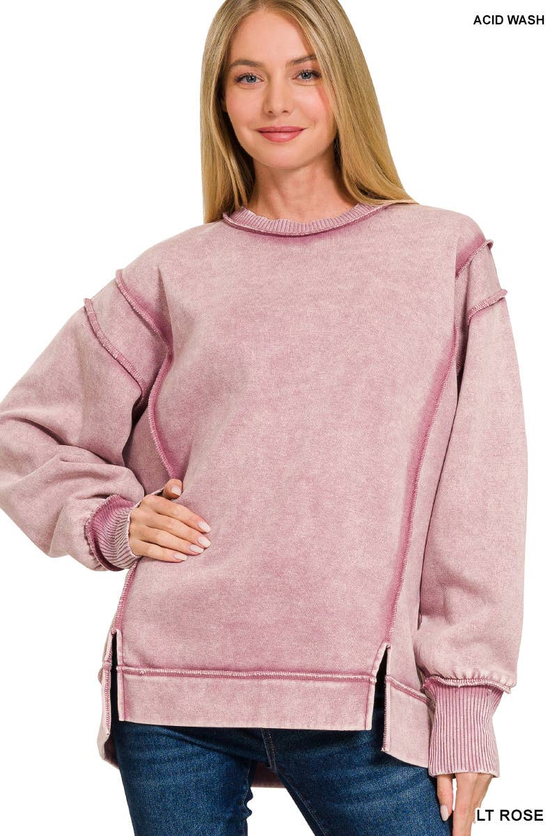 42POPS - Wholesale Sweatshirt - Women's - ',,, Fleece Hi Low Hem Pullover With Pockets95