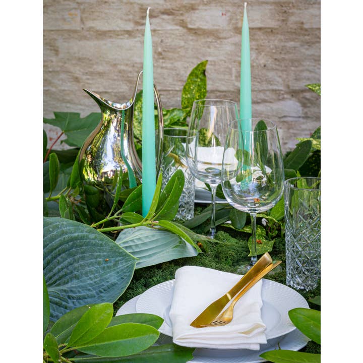 Twilight Collection - Wholesale Tapered Candle/Candlestick - Turquoise Danish Taper Candle | 12 Pack