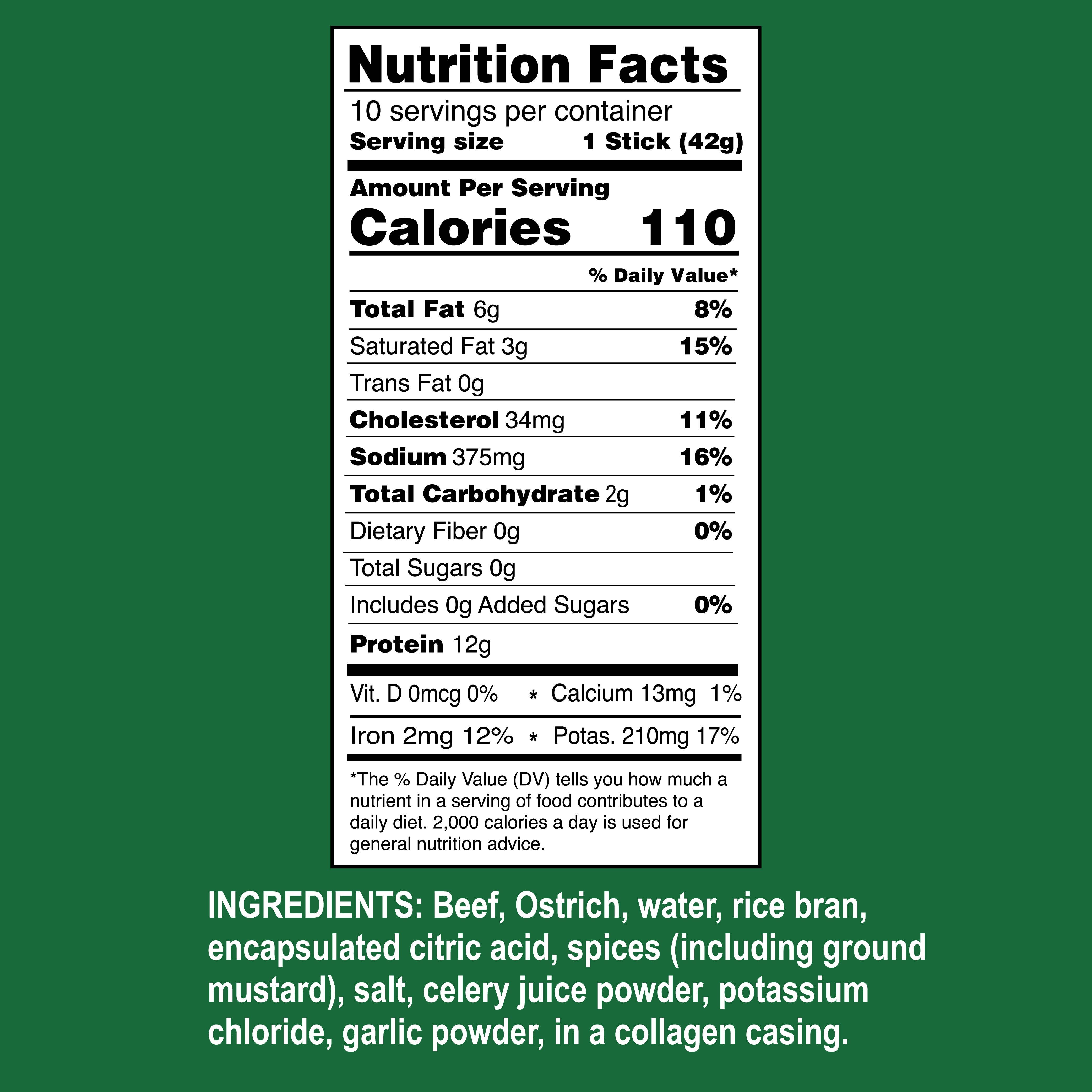 Ostrim - Wholesale Jerky - Original 1.5oz (42g) Premium Beef & Ostrich, 10 Sticks3