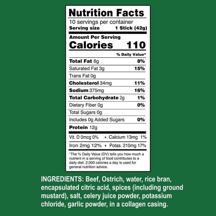 Ostrim - Wholesale Jerky - Original 1.5oz (42g) Premium Beef & Ostrich, 10 Sticks3