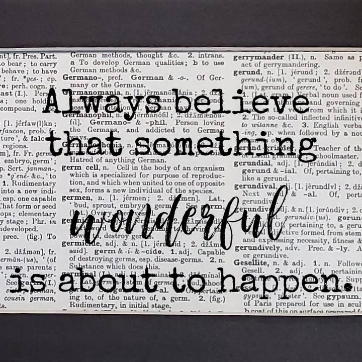 dictionary print - something wonderful is about to happen for wholesale by juNxtaposition®