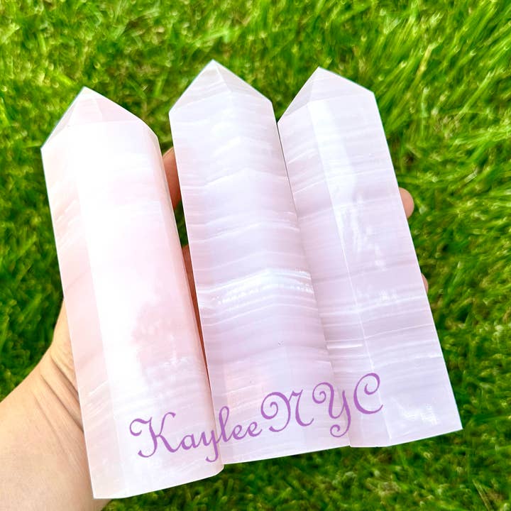 KayleeNYC - Wholesale Spiritual Stone/Crystal - 3-4 pcs Natural Mangano Calcite Tower5