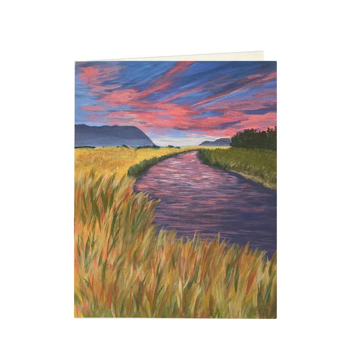 Dusk on the Owens River Greeting Card for wholesale by Line Street Studio